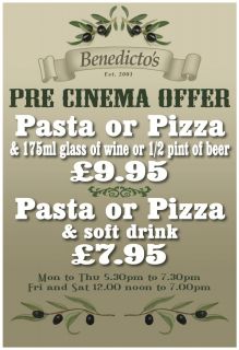 Italian food worcester pre-cinema special offer